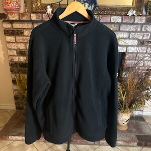 Orvis Jacket Mens Large Black Full Zip Sherpa Plush Performance Mock Neck